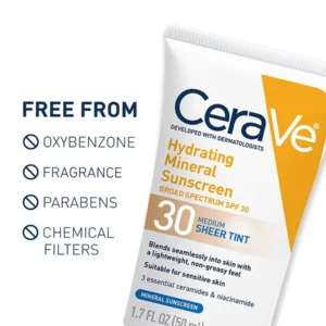 Hydrating Mineral Sunscreen SPF 30 Face Sheer Tint, Shade: Medium