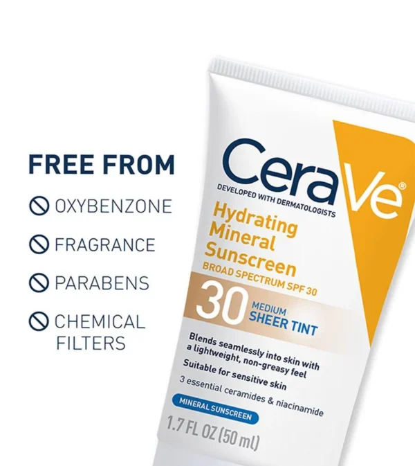 Hydrating Mineral Sunscreen SPF 30 Face Sheer Tint, Shade: Medium