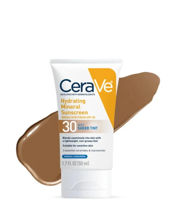 Hydrating Mineral Sunscreen SPF 30 Face Sheer Tint, Shade: Deep Hydrating Mineral Sunscreen SPF 30 Face Sheer Tint, Shade: Deep