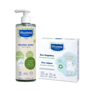 Organic Micellar Water & Reusable Eco Wipes Set Organic Micellar Water & Reusable Eco Wipes Set