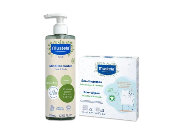 Organic Micellar Water & Reusable Eco Wipes Set Organic Micellar Water & Reusable Eco Wipes Set