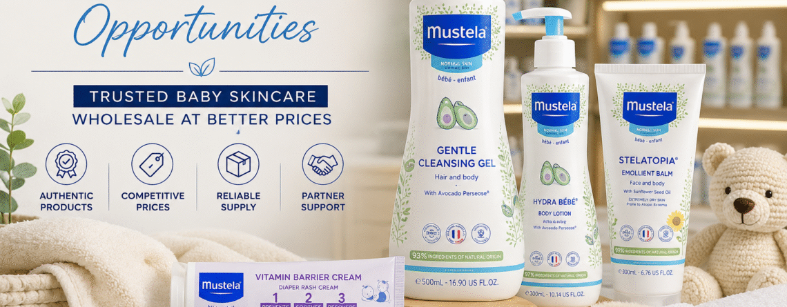 Looking for authentic Mustela bulk distributor opportunities for your beauty store or ecommerce skincare business? Explore trusted wholesale baby skincare inventory at Lamire Cosmetics and source products your customers already trust.